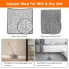 2-in-1 Baseboard Cleaner Mop Extendable Handle 8 Reusable Fiber Flannel
