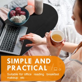 16.8" Metal Platform Bed Frame Folding Table,Bedside Clip-On Nightstand for Small Spaces, Shelf for Storing Issues That Water/Books/Tablets（Matte Black）