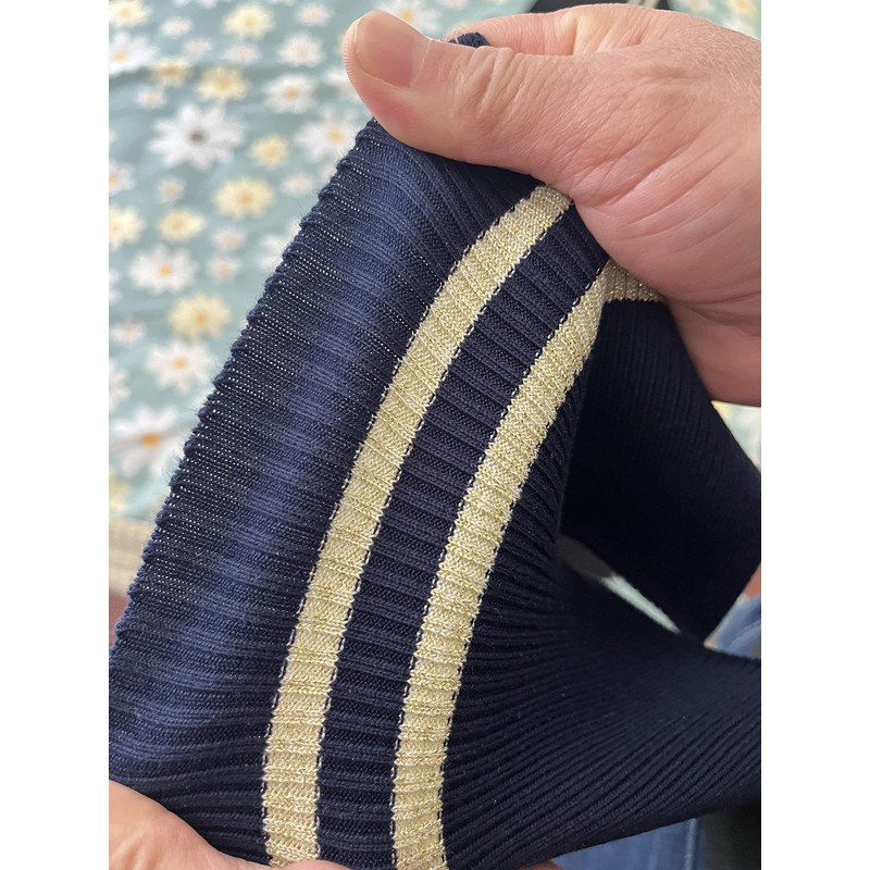 TinaKim Ribbing Fabric for Waistband, Sew Trim Material (Blue +