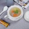 dingdaer Ceramic Serving Soup Tureen Bowls with Lid and soup