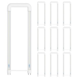 LUMINOSUM, T8 T12 U Bend LED Tube Light 2x2 Foot, 20W (40 watts Equivalent), Daylight 5000k, Clear Cover, Ballast Bypass, ETL Listed, 10-Pack