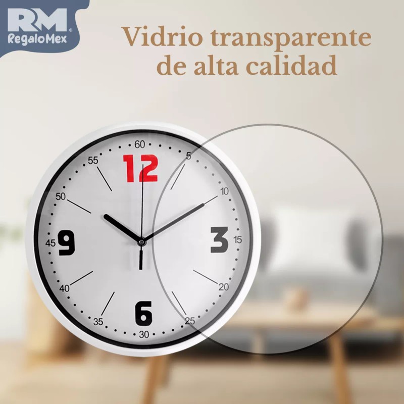 Rm Regalomex Reloj De Pared Plástico Con Segundos Marcados 30