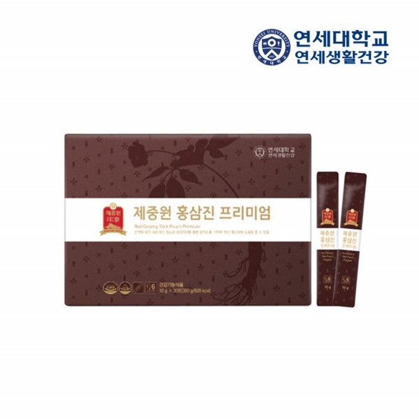 Yonsei Life &amp; Health Jejungwon Red Ginseng Jin 6-year-old red ginseng concentrate stick deer antler agarwood 30 packets / 연세생활건강 제중원 홍삼진 6년근홍삼 농축액 스틱 녹용 침향 30포