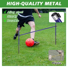 Qufiona Agility Poles, 6 Pack 4.9FT Metal Soccer Training Poles Adjustable Agility Hurdles Training Equipment