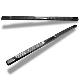 TLAPS 7422439594548 Compatible with 2009-2014 Ford F150 Super Crew (Crew) Cab 5" Oval Black Steel Side Step Nerf Bars