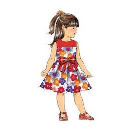 MCCALLS M7074 GIRLS' DRESSES +BELT & 18" INCH DOLL DRESSES (SIZE 2-3-4-5) ~ SEWING PATTERN