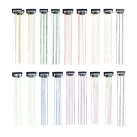 18Pcs Horse Hair Extension Clip Tinsel Sturdy Vivid Color Horse Mane Tail Hair Tinsel for Western Bride Horse Lover