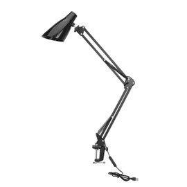 Swing Arm Desk Light with Clamp USB 3 Lighting 10 Brightness Eye Caring Reading Desk Lamps for Home Office Black