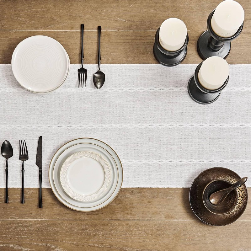 ZeeMart Farmhouse Table Runner, Rustic Table Runners 108 Inches Long,