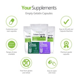 Your Supplements - Size 000 Empty Gelatin Capsules (100 Pack)