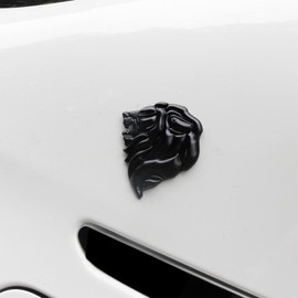 Lion Head Emblem Logo Car Sticker Animal Decoration for All Car Motorcycle (Black)