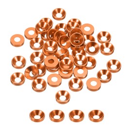 QUARKZMAN M2 Countersunk Bore Washers 10 mm / 0.39 Inch Anodised Aluminium Alloy Head Gaskets for Screw RC/FPV/PC/Drone Accessories Parts Orange