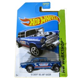 Hot Wheels 2014 HW Workshop '55 Chevy Bel Air Gasser 241/250, Blue.