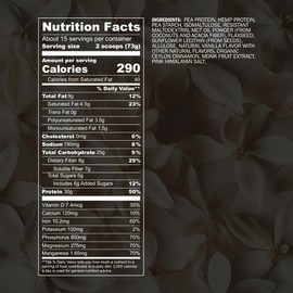 Blueprint by Bryan Johnson Vegan Protein Meal Replacement – Plant Based Hemp Protein with 27g Protein Per Serving – Low Calorie, Flavored Protein for Women & Men – Dairy Free – 15 Servings - Vanilla