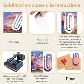 Sublimation Blanks Acrylic Paper Clips Bulk, 10 Pcs Jumbo Sublimation Paperclips Blanks 4" x 2", DIY Blanks Acrylic Heat Transfer Paperclips for Craft Office Supplies, Graduation Gifts