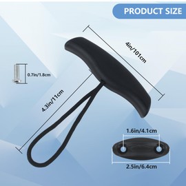 ORLANG 8 Pack Kayak Pull Carry Handles Replacement, Kayak T-Handle with Cord and Pad Eyes, Kayak Rope Handle with Mounting Screw, Heavy Duty Toggle Handle for Kayak - Black