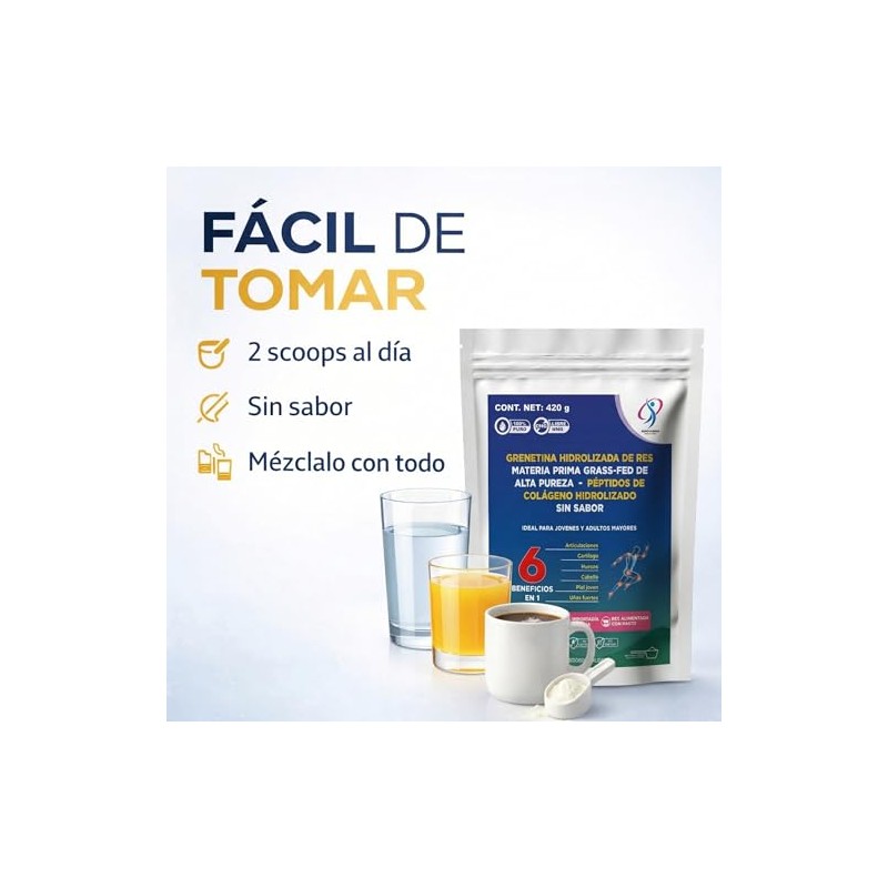 Grenetina Hidrolizada de Res Grass Fed 420g | 95% Biodisponibilidad