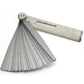 PIMALDAUM® Feeler gauge according to DIN 2275, manganese steel for easy and precise measurement and testing of gap widths, thicknesses and distances / gaps (metal, 32 blades)