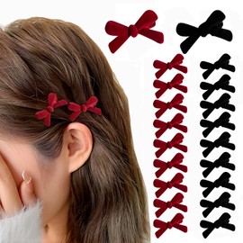 YACHUN Bowknot Hair Clips, Mini, 2 Colors, Set of 20, Velvet Material, Small Size, Adults, Kids, Cute, Clips, Birthday, Wedding, Graduation, Entrance Ceremony, Coming of Age Ceremony, Party