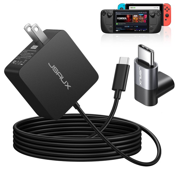 JSAUX 45W USB-C Power Delivery Charger, Intelligent Output Adjustment, Compatible