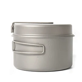 TOAKS Titanium 1350ml Pot with Pan, Titanium Pot Outdoor Camping Hiking Backpacking Picnic Cookware Pot Pan Set