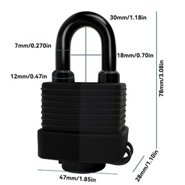 Heavy Duty Weather-Resistant Padlock, Anti-Theft Advanced Hardened Security Lock for Fences, Backyard Gates, Motorcycles, Bicycles, Outdoor Furniture (2 Lock)