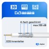 130dB 10m Coaxial SAT Cable HQ-135 PRO 4x Shielded for