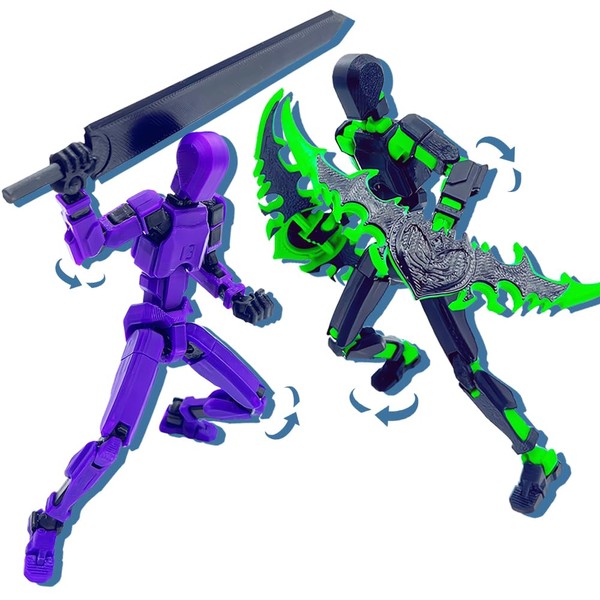 (Assembly Completed) T13 Action Figure Set, 3D Printed Toys Robo