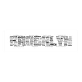 CafePress Brooklyn NYC Typographic Art Wall Decal 20x6 Wall Decal, Vinyl Peel, Reusable Cling