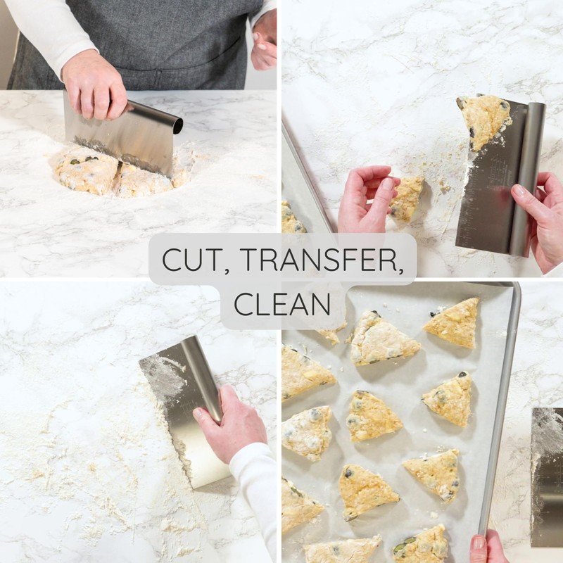 Bakerpan Stainless Steel Heavy Duty Dough Cutter, 3 Size Set