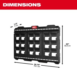 Milwaukee 48-22-8497 PACKOUT Large Wall Plate w/ Metal Mounting Tracks