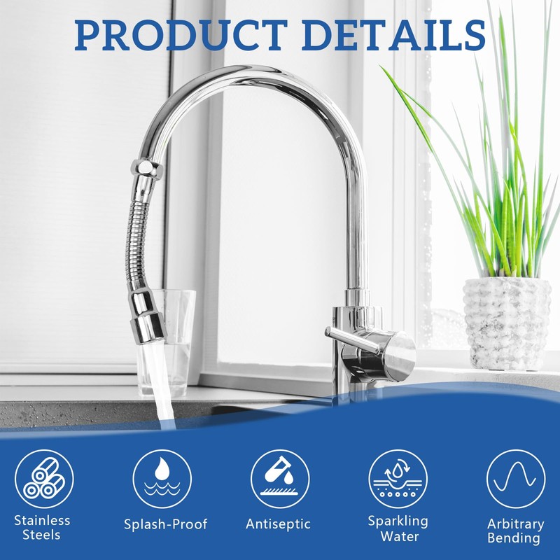 VZXZXE Tap Extension 14 cm, 360° Swivel Function, Explosion-proof and
