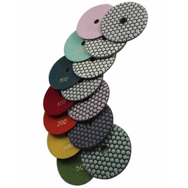 Konfor 4" Dry/Wet Diamond Polishing Pads 7 Pieces for Granite Marble Concrete Stone Repair