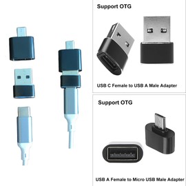 Dual 7-Port USB C to USB Hub, Multiport Adapter, USB Hub Splitter for Laptop, PC, MacBook, Mac Pro, Mac mini, iMac, Surface Pro and More,with USB to USB C Adapters