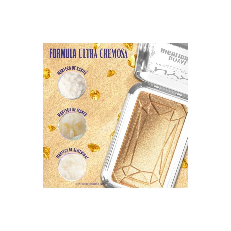 Nyx Professional Makeup, Bridgerton Iluminador en polvo, Tono: Light gold