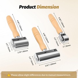 3 Pack 26mm 60mm 100mm Wooden Handle Leather Press Edge Rollers,Including Leather Edge Roller Oil Painting Box,Compatible with Dyeing Craft DIY Working, Leather Craft Laminating Tool for Leather Craft