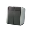 Fontana Grey Double Switch 250 V/10 A, AP, IP44