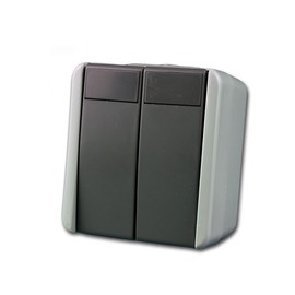 Fontana Grey Double Switch 250 V/10 A, AP, IP44