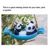 Swing Panda Statue Mother and Baby Panda Lying On The