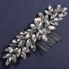 Lenjicons Dainty Rhinestone Hair Comb Teardrop Rhinestone Wedding Hair Comb
