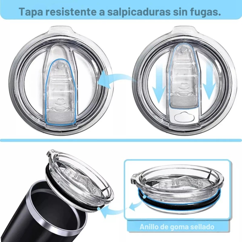 Tapa Transparente Para Vaso 30oz Deslizante No Se Derrama