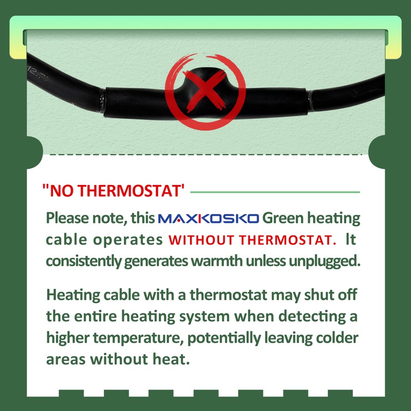 MAXKOSKO 90 Feet Pipe Heat Cable for Water Pipe Freeze