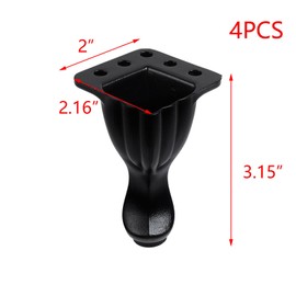 T Tulead 3.15-Inch Length Furniture Legs Couch Feet Aluminum Alloy Cabinet Feet Dresser Legs Pack of 4