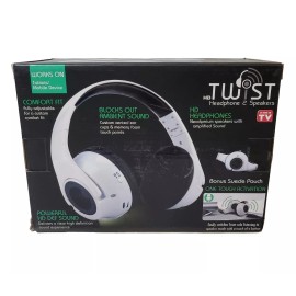 As Seen On TV HD Twist Over Ear Headphones to Hybrid Speakers - Black