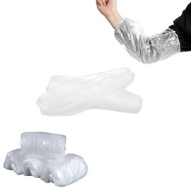 LUYING Disposable Arm Covers 100 Pieces Permeability Arm Covers Anti-Fouling Waterproof Cover for Kitchen Cleaning/Cleaning Work, Permeability