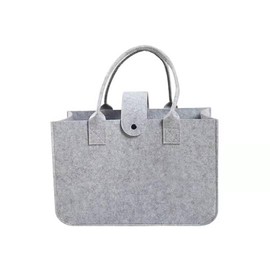 Yeenano Felt Bag, Shopper, Foldable Office Bag, Felt Bag, Tote Shopping Bag, Women's Large for Shopping and Everyday Work, Travel, Picnic, Felt Bags, Shopper (Grey)