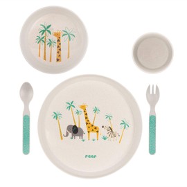 Reer Growing WildLife Children's Tableware Set, Sustainable Without Harmful Substances, Melamine-Free