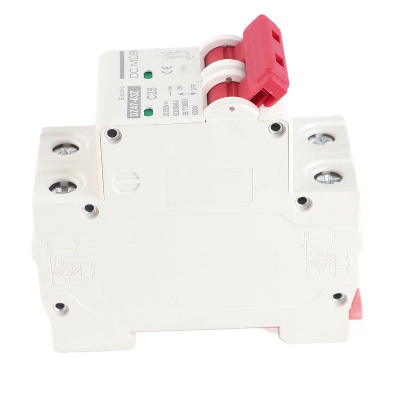 DC Circuit Breaker 2P 6000A Breaking Capacity DIN Rail Installation