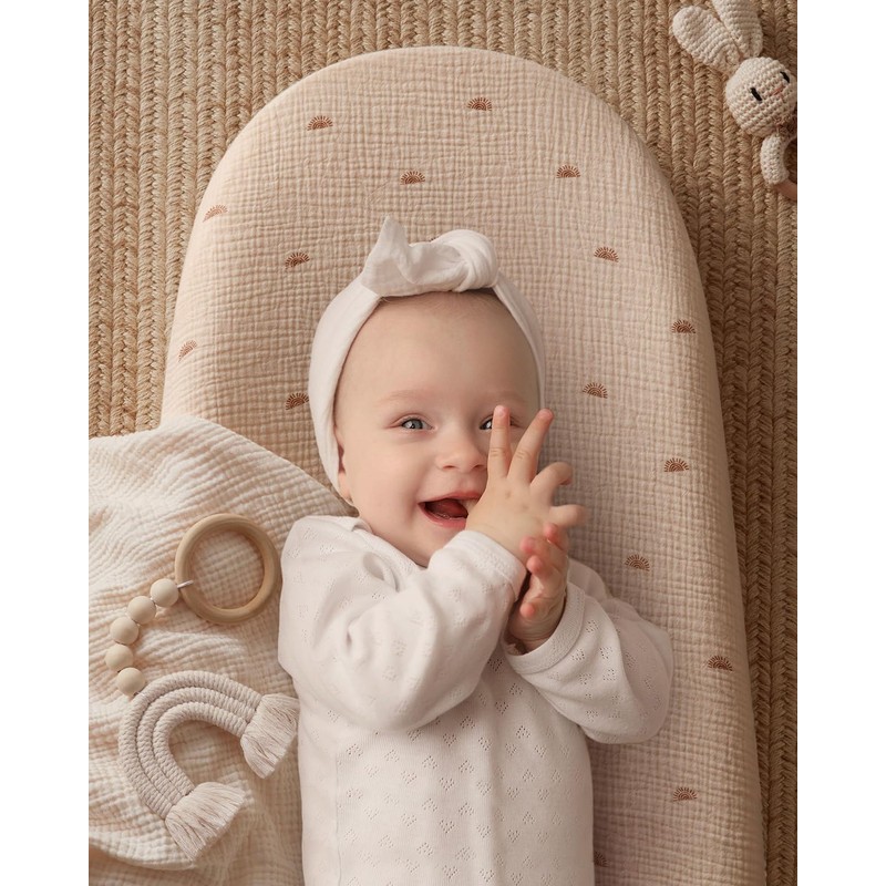 Blissful Diary Muslin Baby Changing Pad with Waterproof Lining Foam,