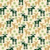 Fabri-Quilt Inc Season Greeting Christmas Reindeer Cream 100% Cotton Fabric